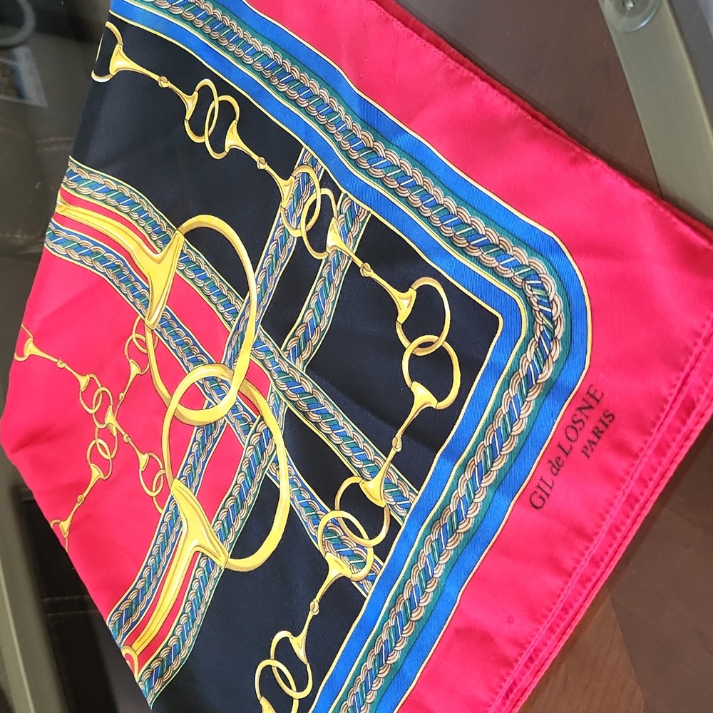 Vintage GIL de LOSNE PARIS SQUARE SCARF